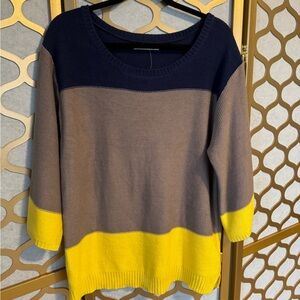 Old Navy Colorblock Sweater - Navy, Grey, Yellow